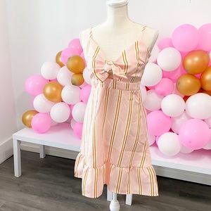 Pink striped bow dress💖